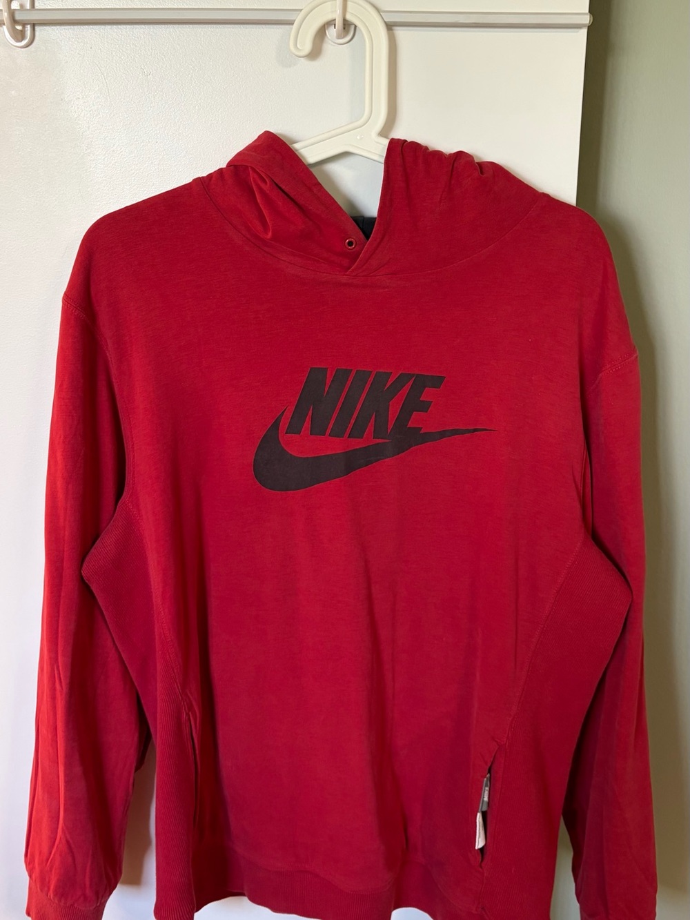 Nike Red Hoodie with Black Swoosh Logo